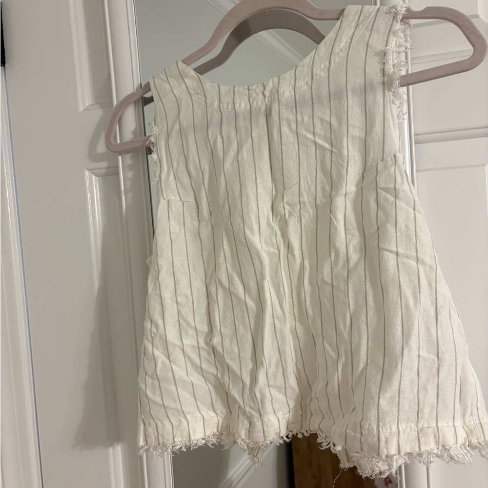 White Striped Sleeveless Top